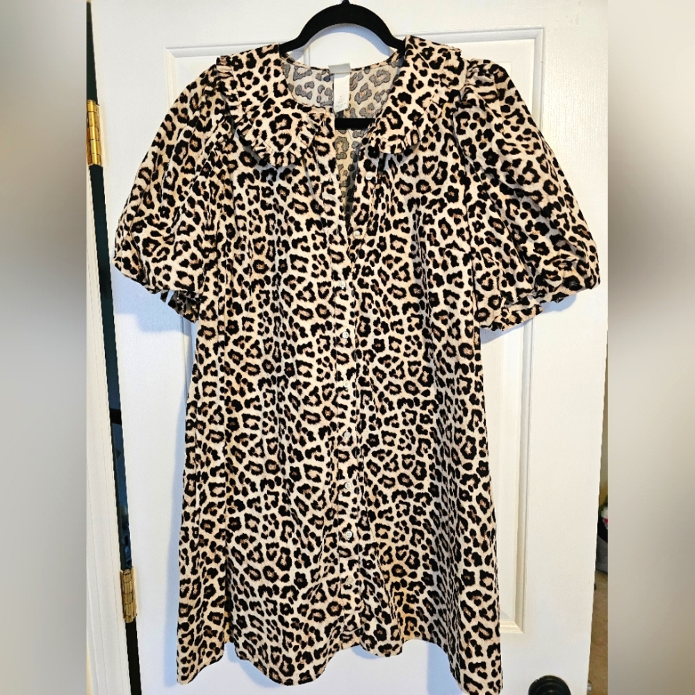 H&M Leapord Print Swing Dress